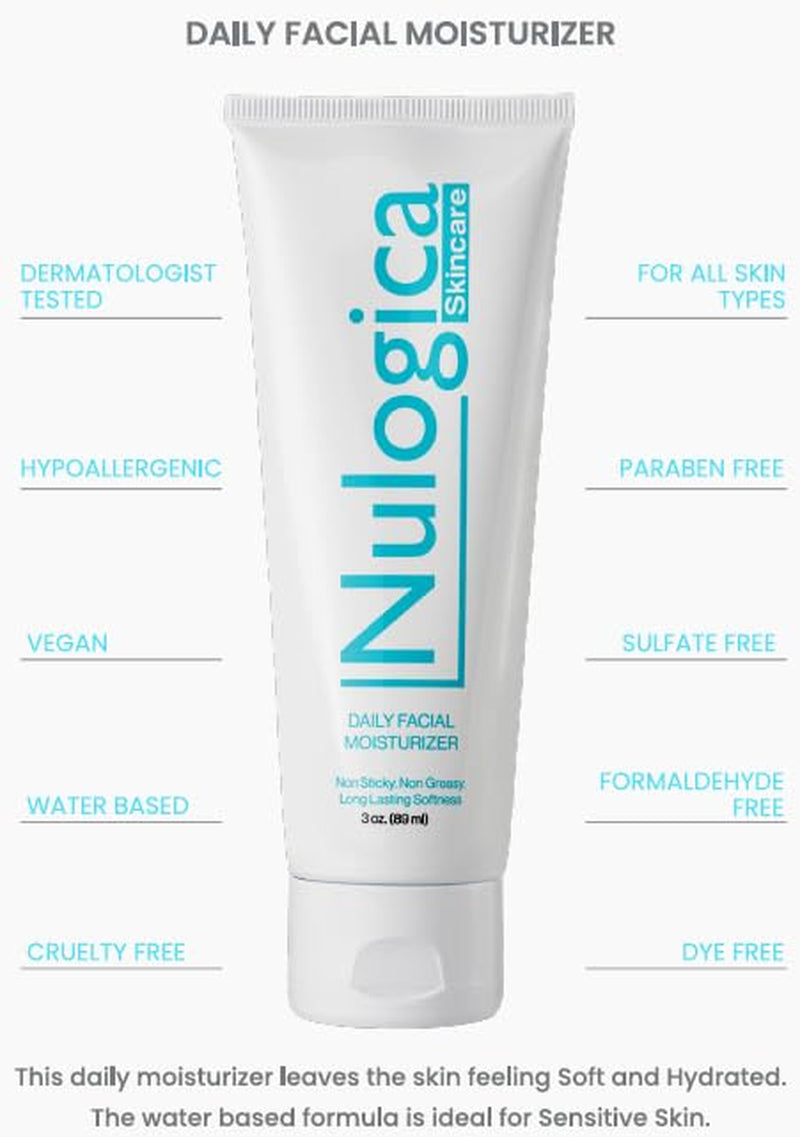 Daily Facial Moisturizer | All Skin Types | Face Cream | Hypoallergenic | Sensitive Skin | Normal to Oily | Water Based | Vegan