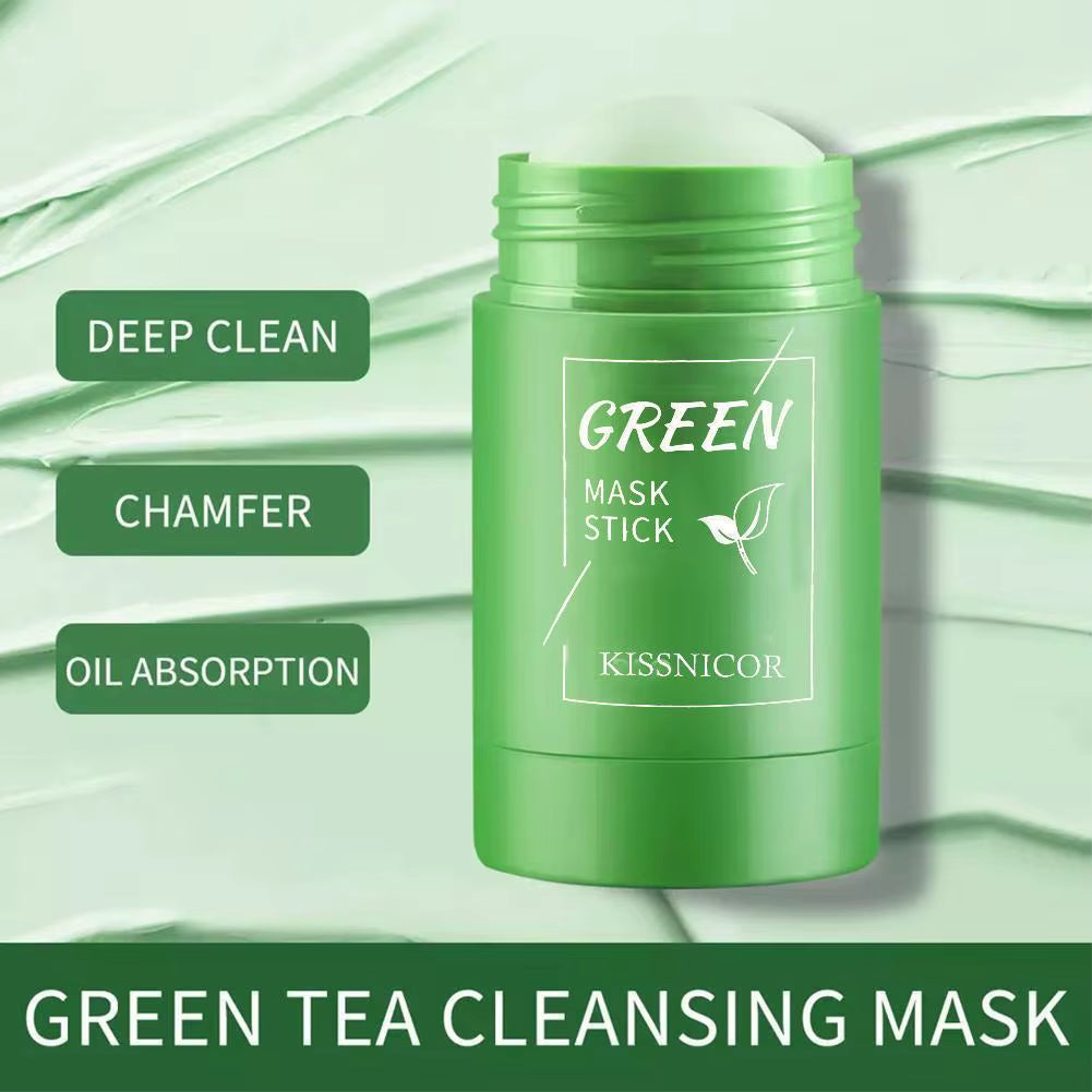 Green Tea Solid Cleansing Mask Replenishing Skin Moisturing Deep Cleaning Oil Control Nourishing Smoothing Facial Skin Product