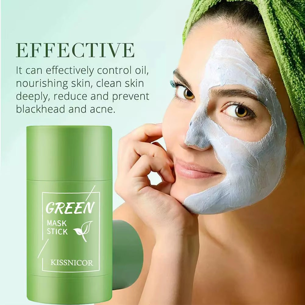 Green Tea Solid Cleansing Mask Replenishing Skin Moisturing Deep Cleaning Oil Control Nourishing Smoothing Facial Skin Product
