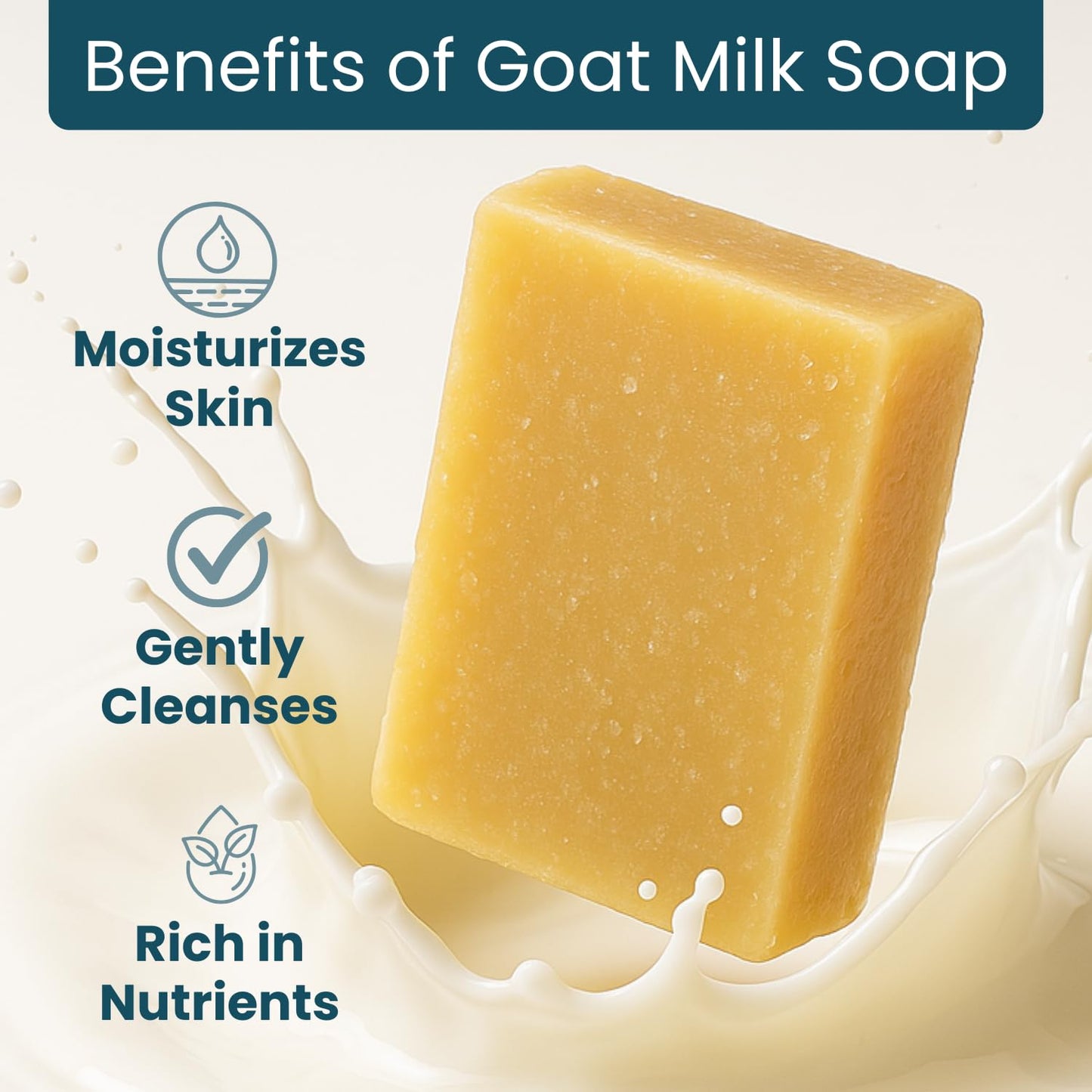 Honey Oatmeal Soap Bar - Goat Milk Soap for Men, Women & Kids - Natural, Handmade W/Real Milk - Dry, Sensitive Skin, Hands/Body - Premium, Gentle, No Dyes - (1, Large, 5Oz)