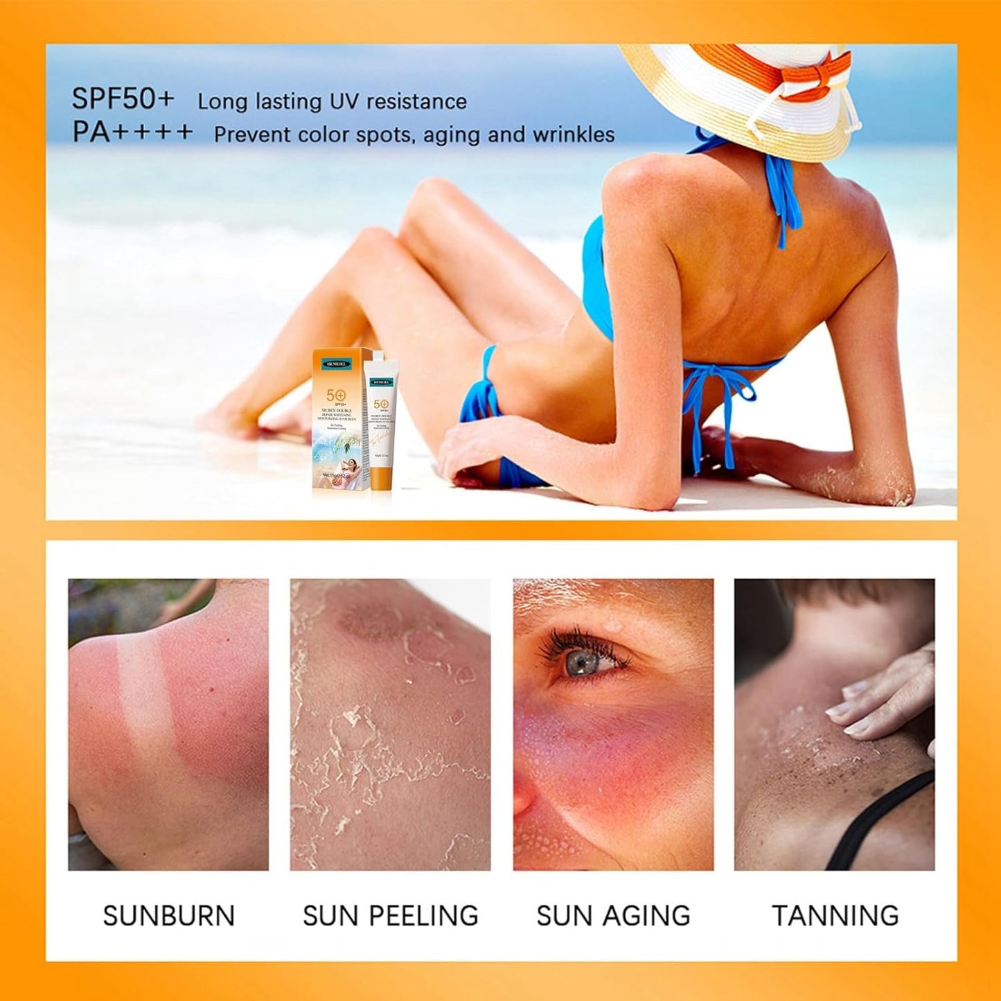 Face Sunscreen, Sunscreen for Face, Sunscreen SPF 50, Facial Sunscreen Clear Face Primer Improve Dullness, Travel Size Sunscreen, Oil Free Sunscreen for Women, All-Day Lasting - 15G