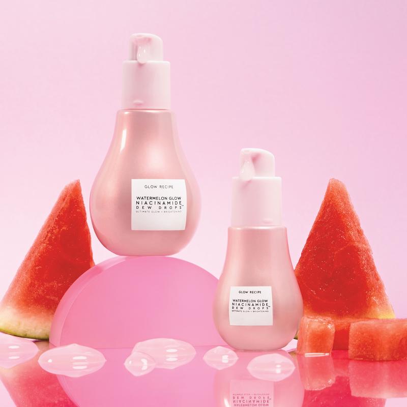 Glow Recipe Glass Skin Toner Bundle, Watermelon Glow PHA + BHA Pore-Tight Toner, Niacinamide Dew Drops, Pink Juice Moisturizer, Exfoliating, Hydrating Skincare Bundle