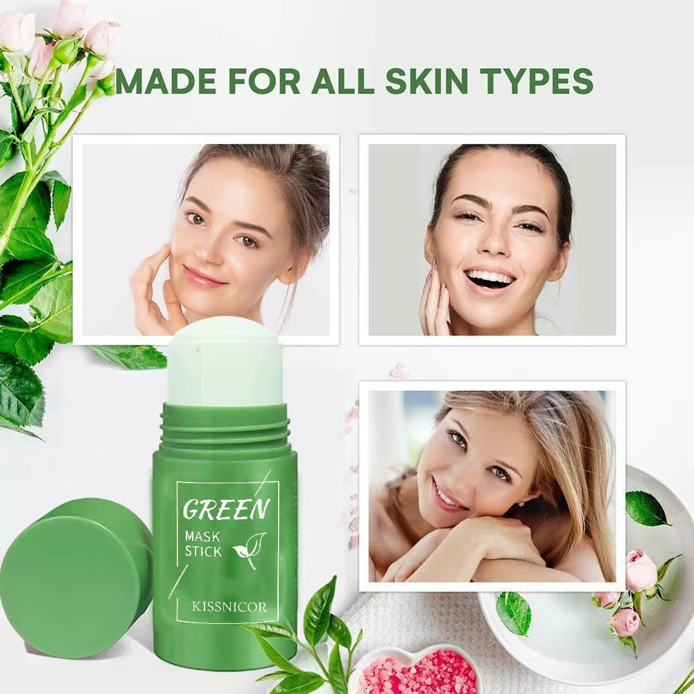 Green Tea Solid Cleansing Mask Replenishing Skin Moisturing Deep Cleaning Oil Control Nourishing Smoothing Facial Skin Product