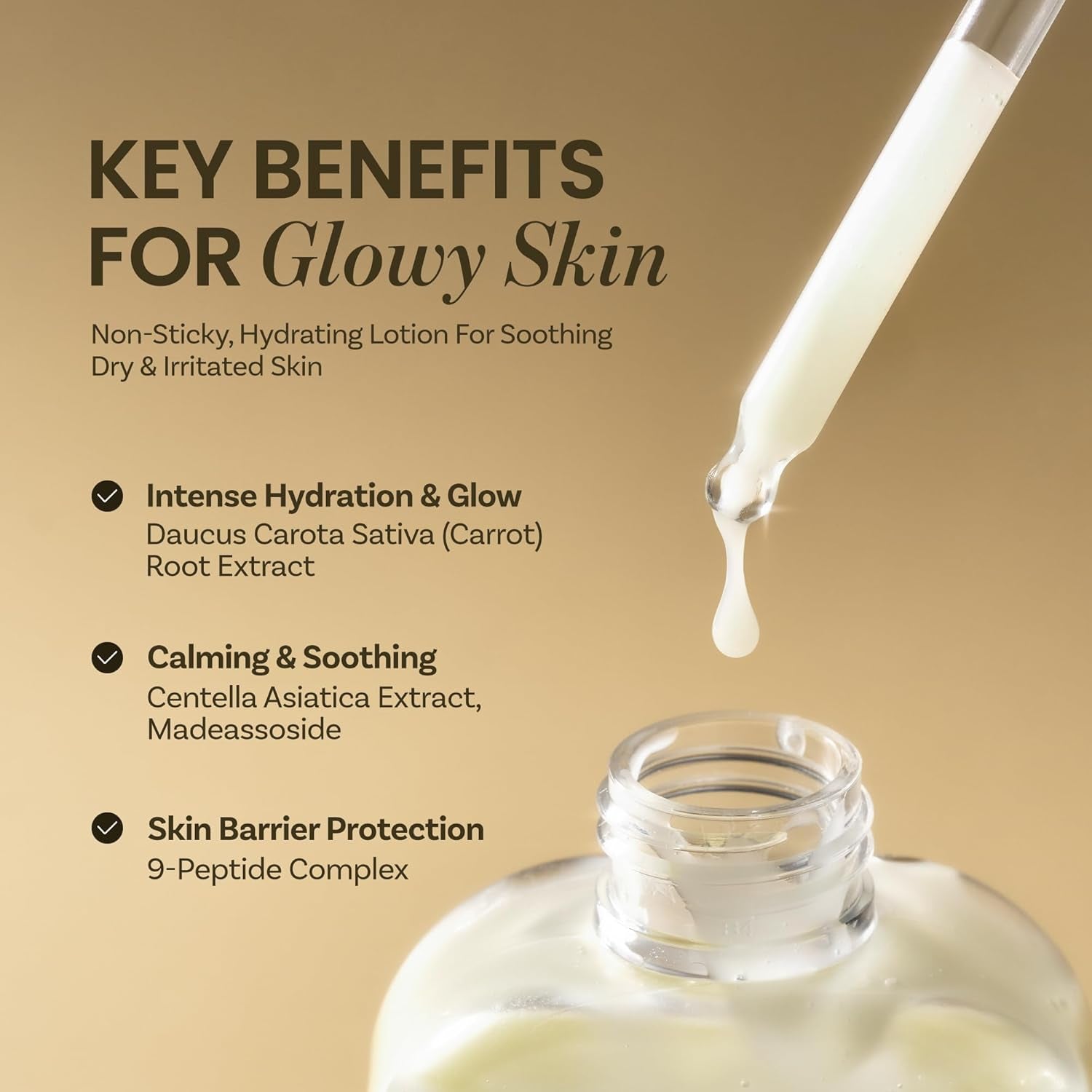 Skin Barrier Calming Lotion | Lightweight Moisturizer for Dry, Sensitive Skin | Centella, 9-Peptide Complex, Glucose, Soothing, Calming, Hydrating | Vegan, Korean Skincare (7.43 Fl Oz)