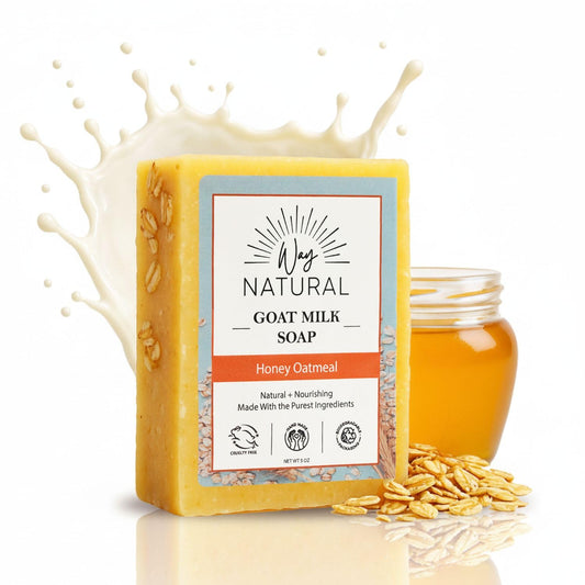 Honey Oatmeal Soap Bar - Goat Milk Soap for Men, Women & Kids - Natural, Handmade W/Real Milk - Dry, Sensitive Skin, Hands/Body - Premium, Gentle, No Dyes - (1, Large, 5Oz)